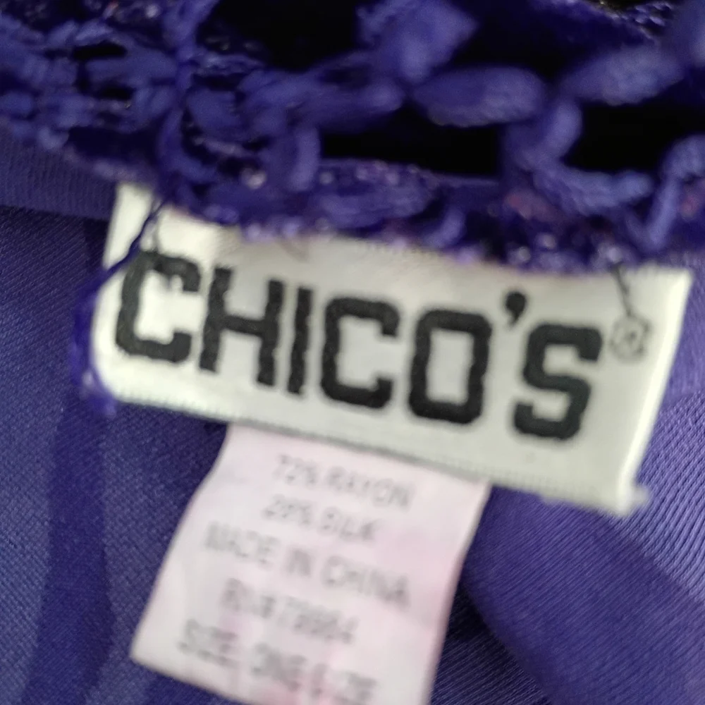 Chico's -Elegant Purple silk blend Scarf